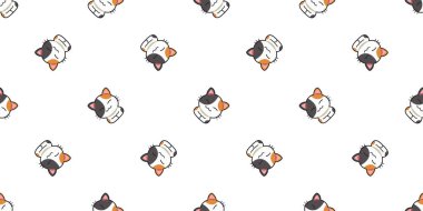 Çizgi film karakteri kedi tasarım için kusursuz desen arkaplanı.