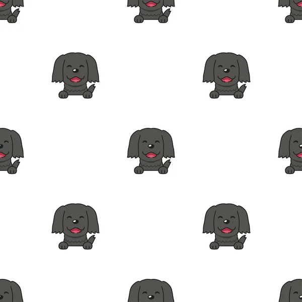 Vektor Kreslený Znak Černý Pes Bezešvé Vzor Pozadí Pro Design — Stockový vektor