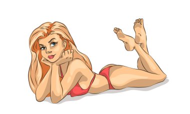 mayo bikini, Merhaba yaz, tatil kız sahilde bikinili seksi kız.