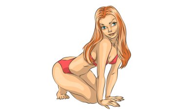 mayo bikini, Merhaba yaz, tatil kız sahilde bikinili seksi kız.