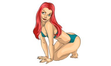 mayo bikini, Merhaba yaz, tatil kız sahilde bikinili seksi kız.