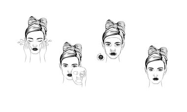 kadın kendine iyi bak hakkında yüz adım nasıl yüz serumu satır uygulamak için cilt bakım sevimli stil, yüz bakımı adımları kullanmak nasıl adımlar