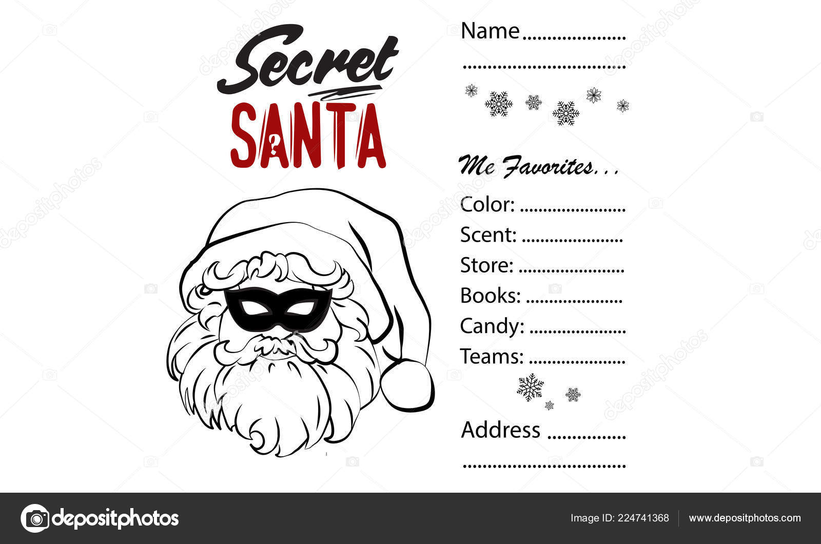 Sketch Santa Claus Face Secret Santa Engraving Style Hand