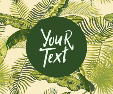 Güzel, pürüzsüz vektör çiçek desenli arka plan, Toucan, palmiye yaprakları, plumeria. Duvar kağıtları, arkaplan web sayfaları, yüzey dokuları, tekstil için ideal.