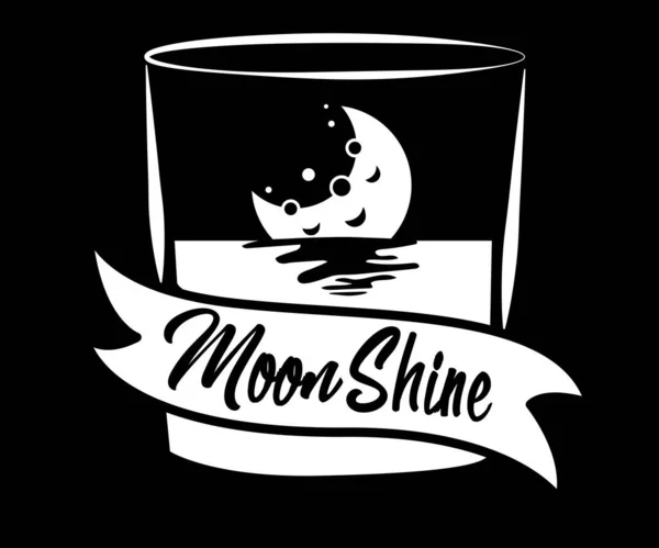 Vintage Design Της Moonshine Label Ethnic Στοιχεία Στο Ύφος Της — Διανυσματικό Αρχείο