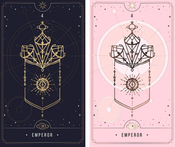 - Binbaşı Arcana. Küçük Arcana gizli kartı, siyah, altın ve gümüş kart, pembe, mistik semboller..