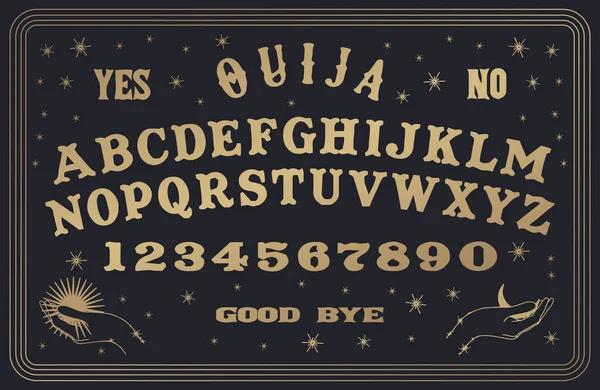 Ouija Schrötlinge Mit Auge Der Vorsehung Linienkunst Vektor Illustration Isoliert — Stockvektor