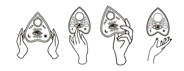 Ruh Çağırma Tahtası Ilahi Çizginin Gözü Beyaz Üzerine Izole Edilmiş — Stok Vektör