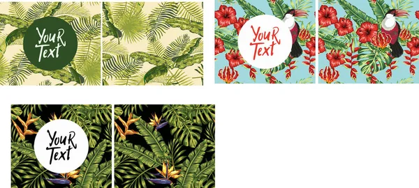 Kusursuz Tropikal Zambaklar Protea Diğer Egzotik Çiçek Desenleri Arka Planda — Stok Vektör