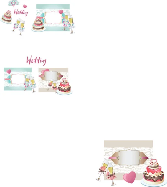 Gâteau Décoration Mariage Lunettes — Image vectorielle