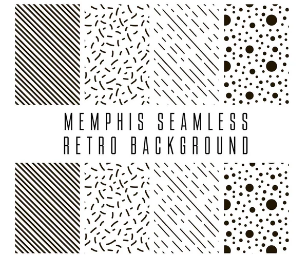 Memphis Senza Cuciture Sfondo Retrò Modello Banner Stile Memphis Stile — Vettoriale Stock