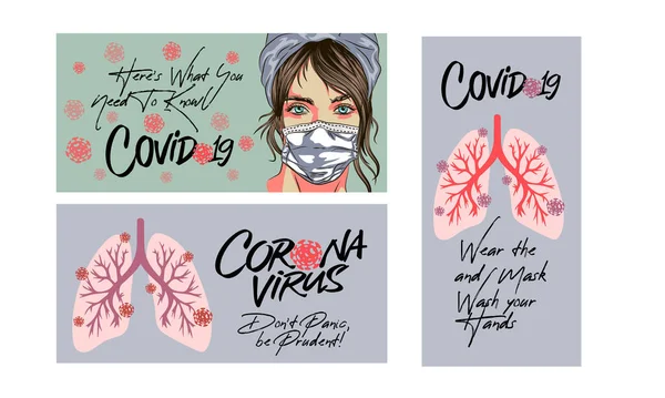 Corona Virus 2019 Ncov Hombre Con Mascarilla Médica Blanca Concepto — Archivo Imágenes Vectoriales