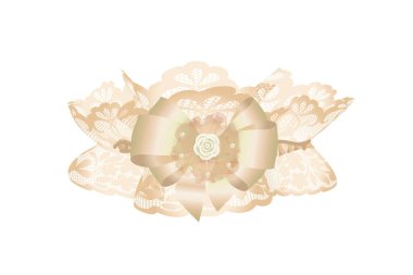 Dantelli düğün jartiyeri, fiyonklu ve incili düğün jartiyeri.