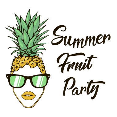 Tropikal yaz meyve partisi broşürü tasarımı