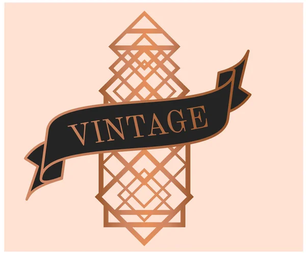 Art Deco Vintage Einladungsschablone Design Muster Und Rahmen Retro Party — Stockvektor