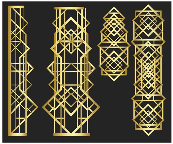 Návrh Šablony Vintage Pozvání Stylu Art Deco Vzory Rámce Geometrické — Stockový vektor