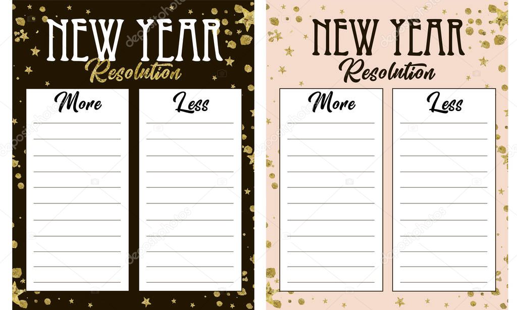 New Year's wish list. Christmas page with sweets, printout of pages, winter planners for notebooks. Wish list, New Year's promises, to-do list, purchase.