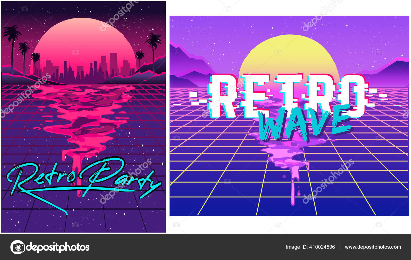 Retro 80S Wave Space 1980S Retro Futuristic Style Background Digital Stock  Illustration by ©SamsonFM #410024596