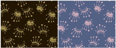 Altın folyo gözlerden kusursuz altın desenler. Renkli bir geçmiş. Dekoratif duvar kağıdı, el kaplaması arka plan, tekstil ambalaj kağıdı için zemin. Evrensel desen.