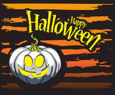 Ürkütücü sembollerden esinlenilmiş minimalist bir Cadılar Bayramı kartı. Farklı şekil ve renklerde komik korkunç yüzlü Cadılar Bayramı balkabağı. Broşürler ve afişler için fikir, yaratıcı illüstrasyon tasarımı