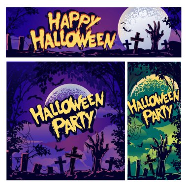 Dolunay ilanı ya da davetiye şablonu, yatay dikey ve kare broşür, sosyal medya hikayeleri ve mesaj şablonunu ayarla,