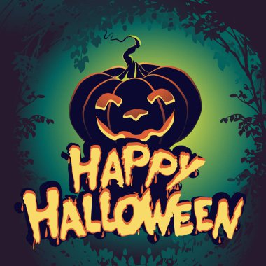 Cadılar bayramı partini dekore etmek, Cadılar Bayramı gecesini balkabağıyla geçirmek. Broşürler ve afişler için fikir, yaratıcı illüstrasyon tasarımı