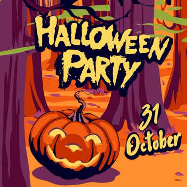 Cadılar Bayramı tebrik kartı, mezarlıkta balkabağı feneri, dolunay ilanı veya davetiye şablonu, sosyal medya hikayeleri ve mesaj şablonu.,