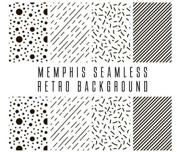 Memphis Senza Cuciture Sfondo Retrò Modello Banner Stile Memphis Stile — Vettoriale Stock