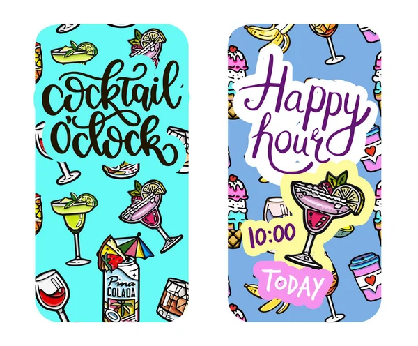 Jeg Har Brug Cocktail Cocktail Happy Hours Sommer Drinks Eller – Stock-vektor
