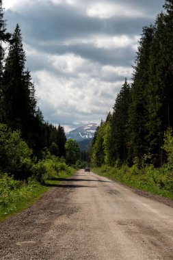Hoverla, Ukrayna Karpat Dağları yolu havadan görünümü