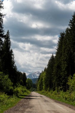 Hoverla, Ukrayna Karpat Dağları yolu havadan görünümü