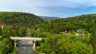 Yaz aylarında Karpat Dağları'nın havadan görünümü.