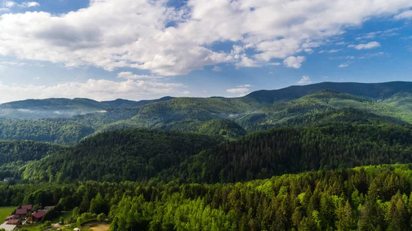 Letecký Pohled Karpatské Hory Létě — Stock fotografie