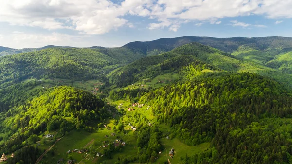 Letecký Pohled Karpatské Hory Létě — Stock fotografie