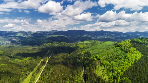 Vista Aérea Das Montanhas Dos Cárpatos Verão — Fotografia de Stock