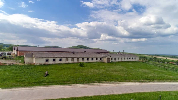 Vista Aérea Una Granja Cerdos Verano — Foto de Stock