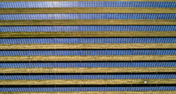 Vista Aérea Del Fondo Batería Solar Primer Plano — Foto de Stock