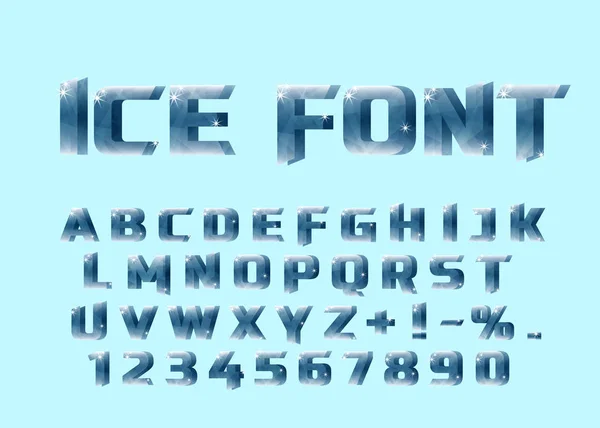 Fonte Ice. Letras de gelo e numérica . — Vetor de Stock