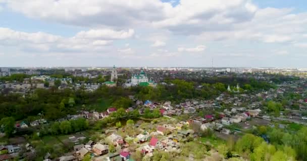 A madártávlat a Chernigov város a városkép. — Stock videók