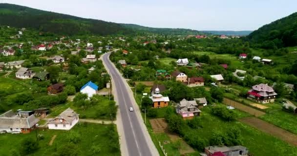 Вид Воздуха Дорогу Горах Вид Сверху Вид Воздуха Пейзаж Горах — стоковое видео