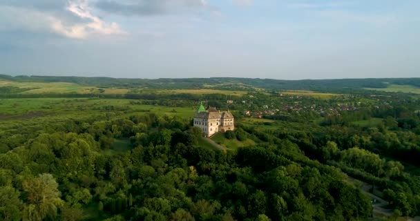 Aerial View Olesky Castle Very Beautiful Castle Lviv Village Olesko — Stock Video