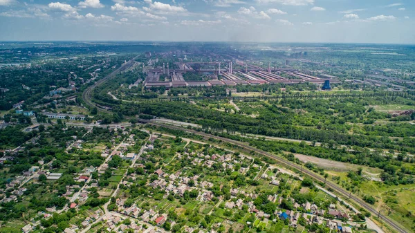 Vista panorâmica aérea da cidade industrial de Krivoy Rog na Ucrânia . — Fotografia de Stock