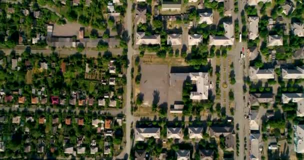 Aerial view of the private houses in greenery — Stock Video