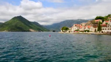 Perast kasaba. Karadağ. Timelapse