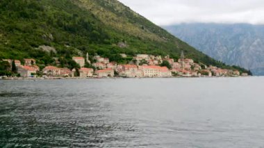 Perast kasaba. Karadağ. Timelapse