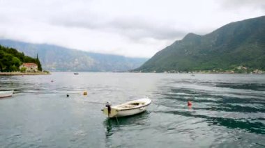 Perast kasaba. Karadağ. Timelapse