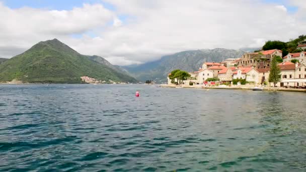 Perast stad. Montenegro — Stockvideo