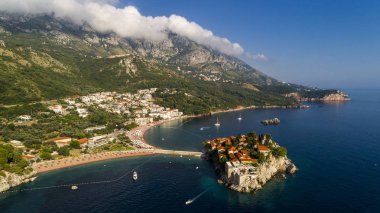 Sveti Stefan Adası Budva, Karadağ hava güzel panoramik manzaraya