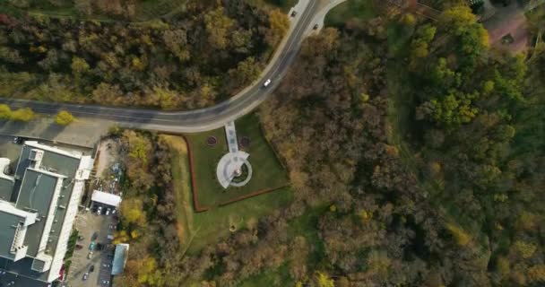 Flygfoto över stadsbilden i Kropivnitskiy. Tidigare namn Kirovograd. Flygfoto över en del av den fästning av Saint Elizabeth. — Stockvideo