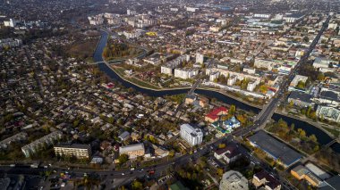 Cityscape Kropivnitskiy içinde hava görünümünü. Eski adı Kirovograd.
